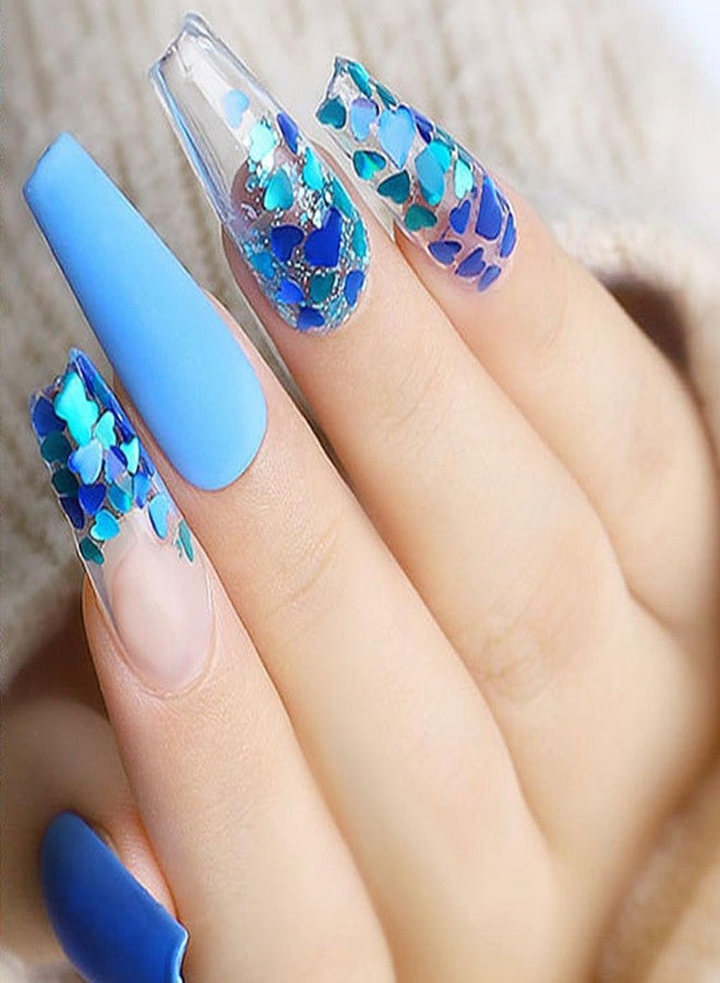 Vezocim فن تزيين الأظافر لعيد الحب: زينة أظافر ثلاثية الأبعاد على شكل قلوب لامعة، رقائق لامعة، قصاصات ورقية لامعة على شكل قلوب، أدوات تجميل أظافر أكريليك للنساء، فن تزيين الأظافر، أطراف أظافر من الراتنج، زينة. - Image 2